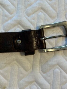 HAUPT German madeMen's Dark Brown Leather Belt Bag Waist Belt with Silver Buckle